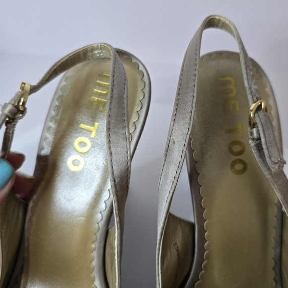 ⭐️40% off⭐️ Me Too Jade Satin Heels in Champagne Color - Picture 6 of 11